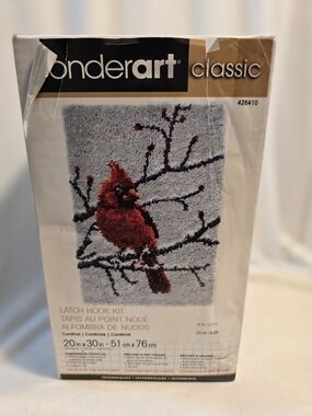 Wonderart Classic Red Cardinal Latch Hook Kit